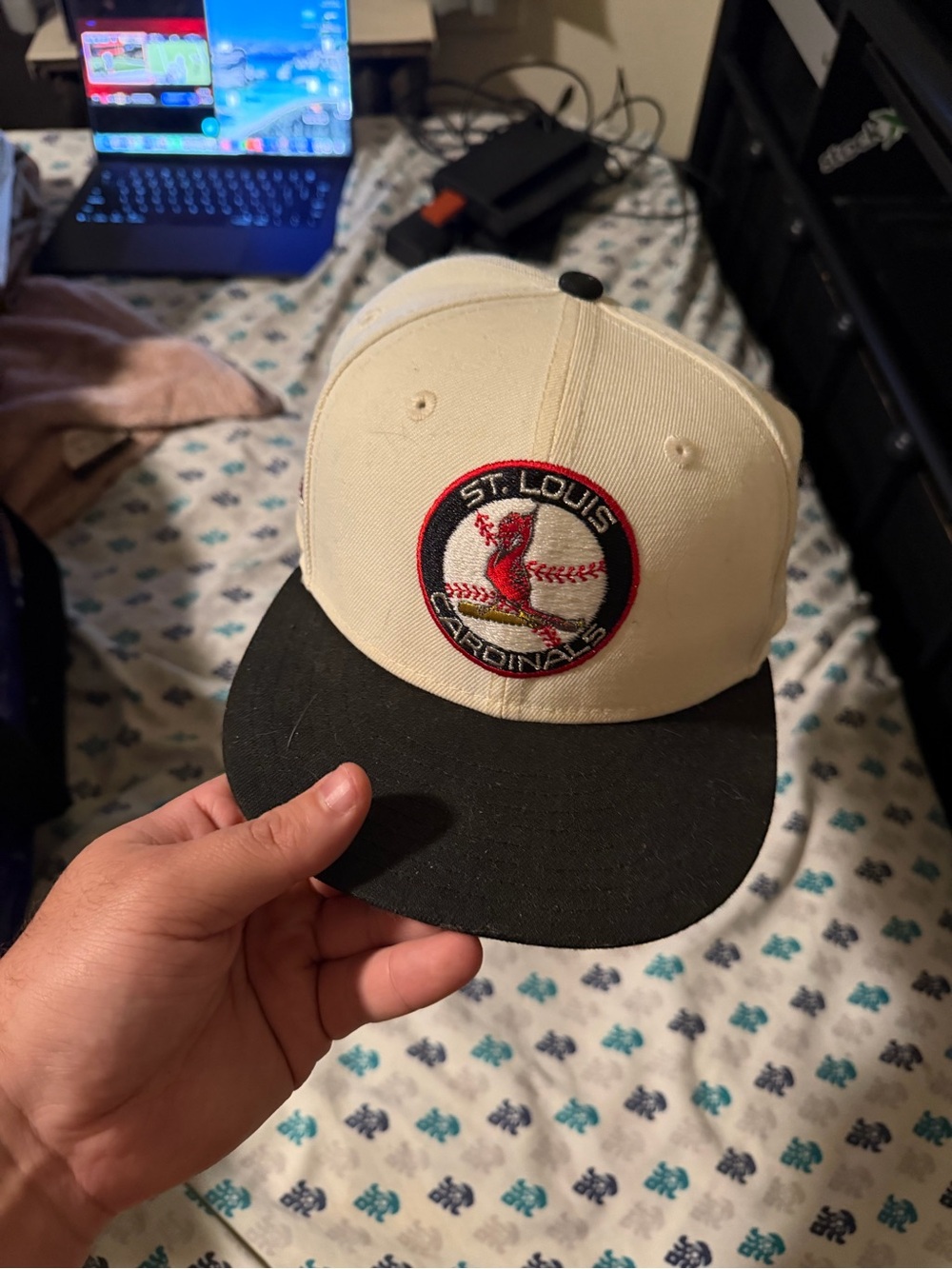 New Era St. Louis Cardinals Two-Tone Cap in Cream & Black